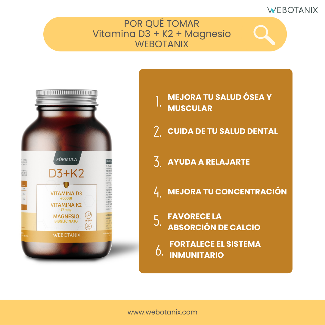 Webotanix Formula vitamina D3+K2 magnesio 60 capsule ossa immunità