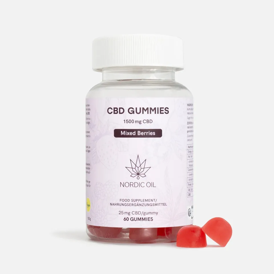 Nordic Oil CBD Gummies 1500mg gommose frutti di bosco 60 pezzi
