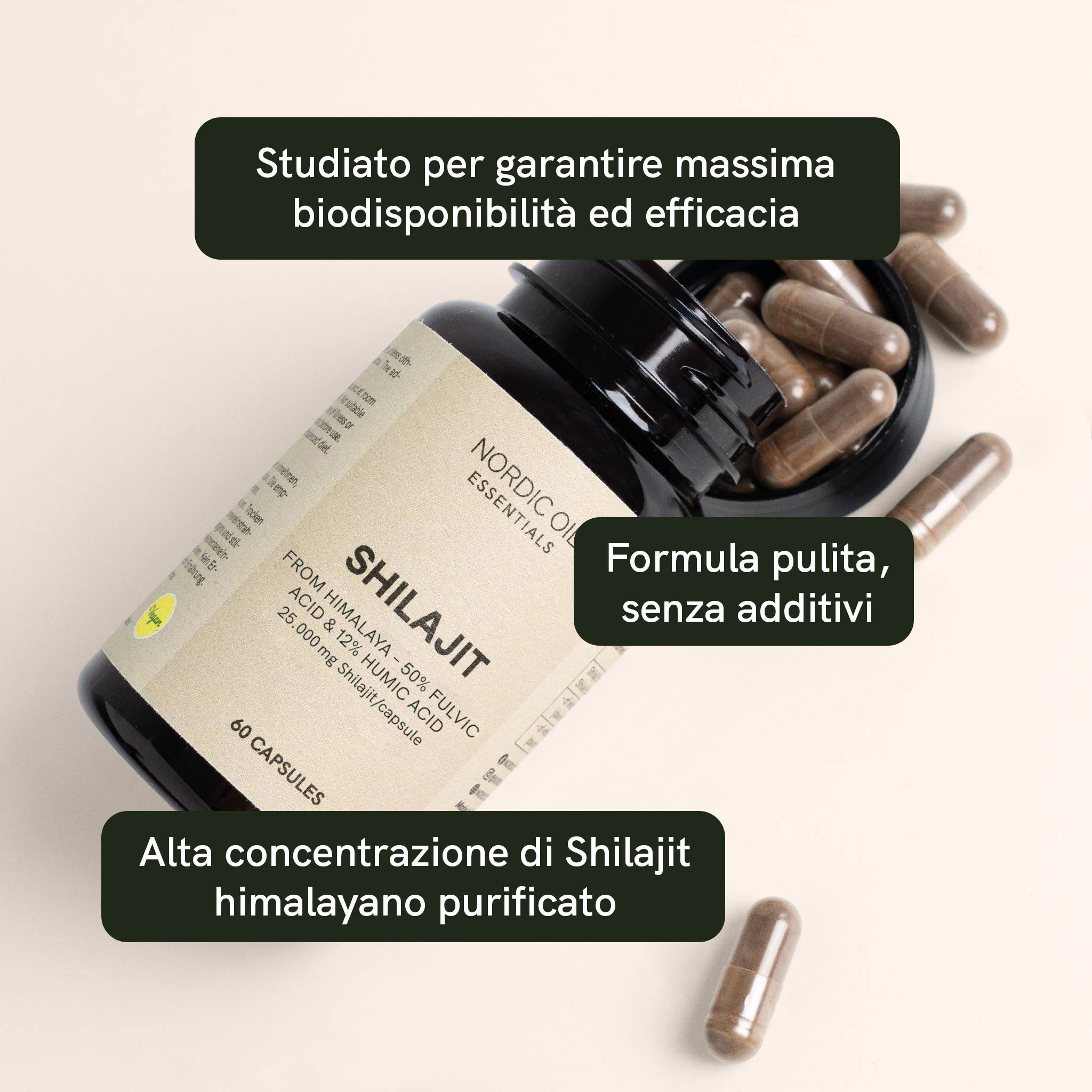 Nordic Oil Shilajit Capsule 500 mg Acido Fulvico
