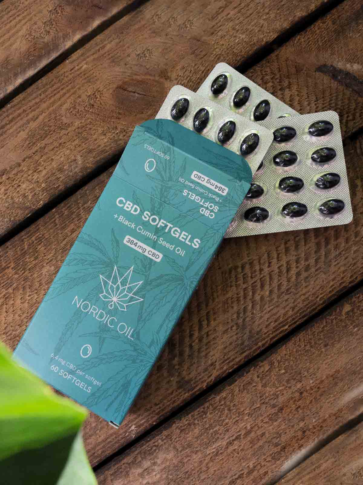 Nordic Oil CBD Capsules capsule CBD 384mg 60 capsule microdosaggio
