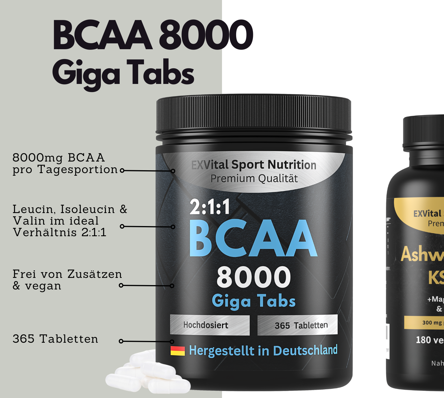 EXVital Workout Regeneration Set BCAA creatina ashwagandha