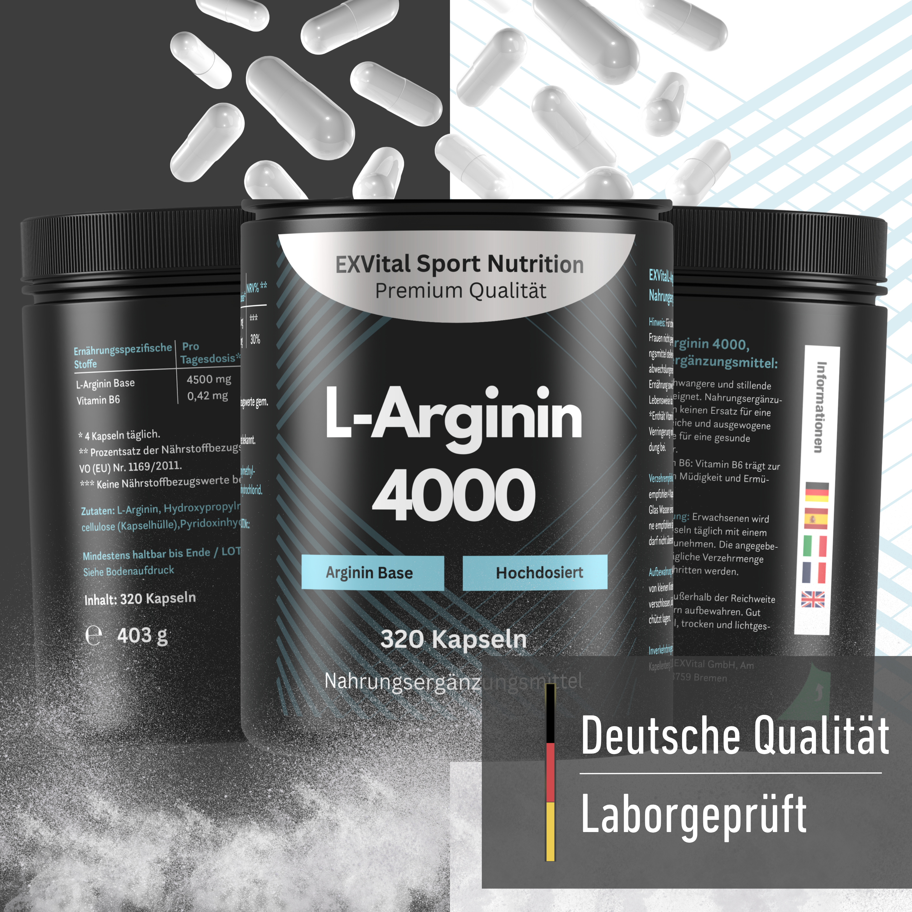 EXVital Sport L-Arginin 4000 capsule 320 pezzi vegano