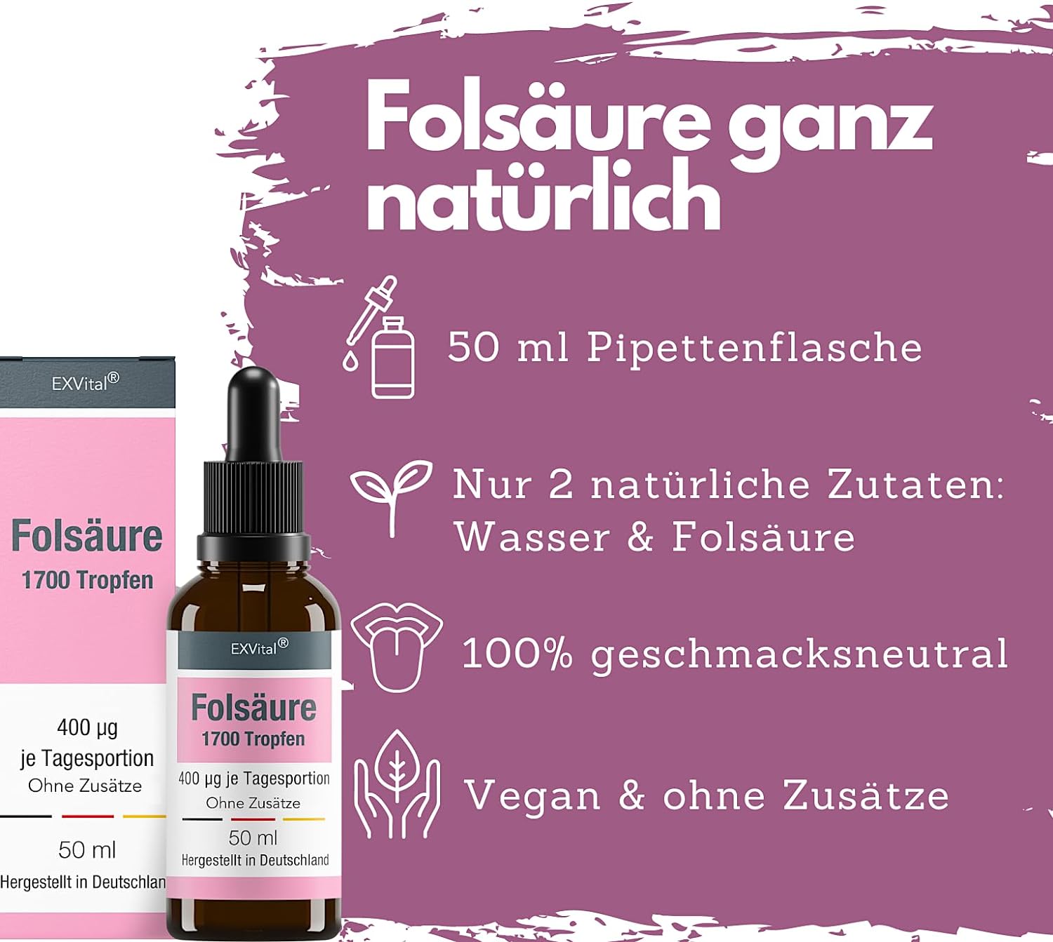 EXVital Frauengesundheit acido folico gocce 400 µg 50 ml gravidanza