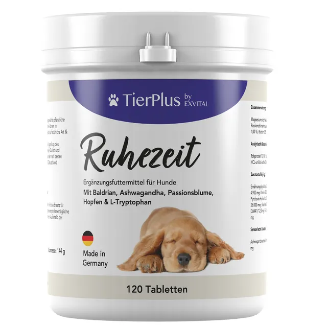 EXVital TierPlus Ruhezeit compresse cani valeriana 120 pezzi