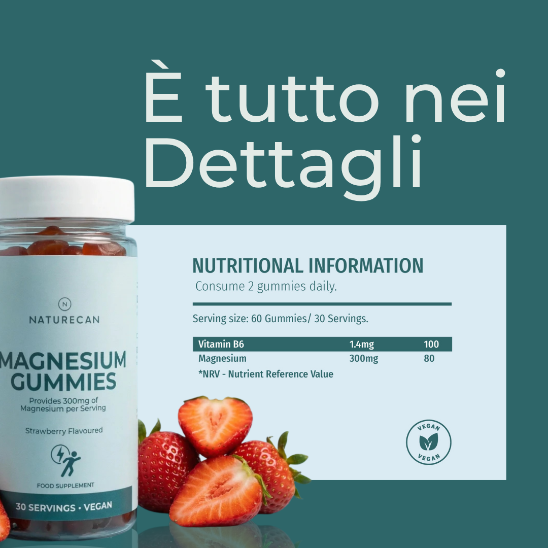 Naturecan Longevity Caramelle Magnesio Fragola 30 Gommose