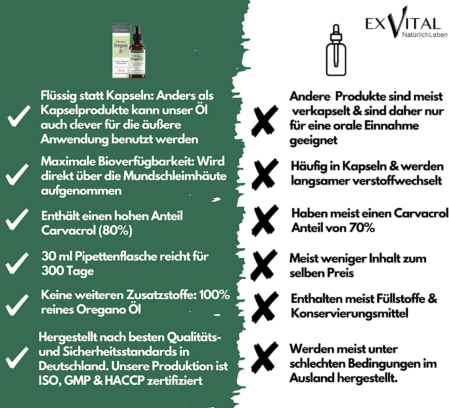 EXVital Immunsystem Olio Origano 80% Carvacrolo 30 ml