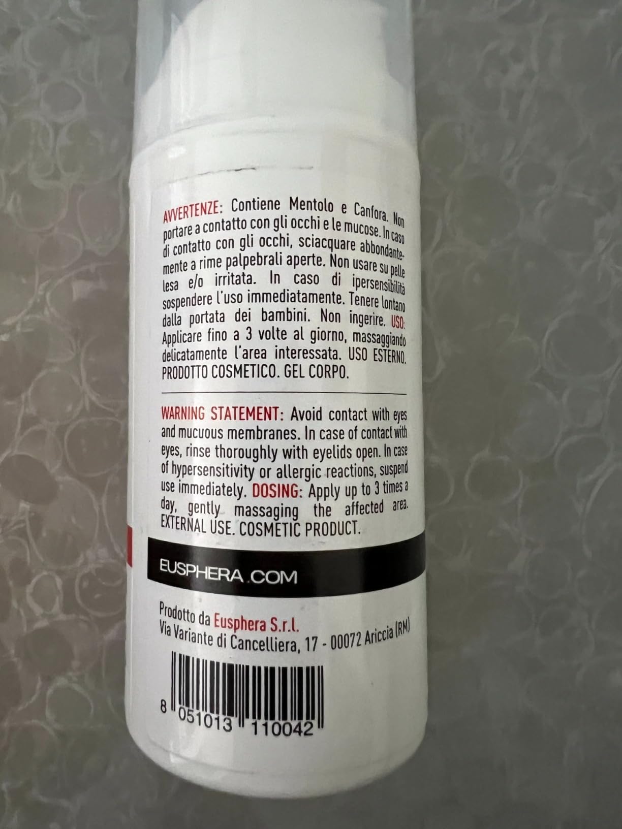 Eusphera Creme CBD crema riscaldante muscoli 75 ml