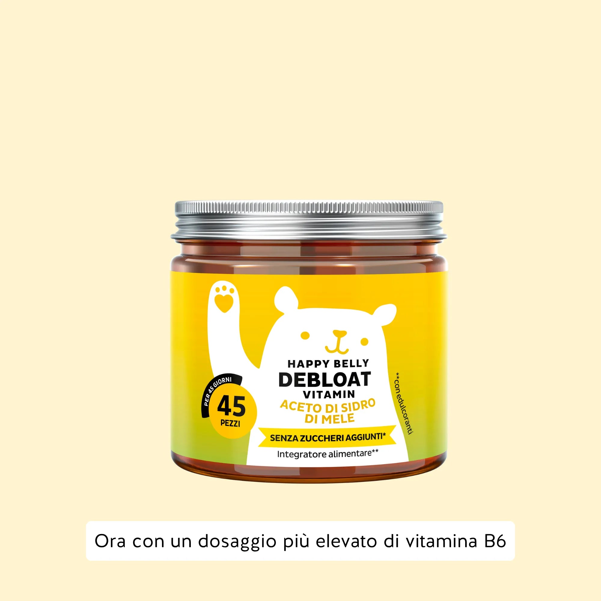 Beauty Bears Happy Belly Debloat Vitamin orsetti 45 giorni aceto di mele