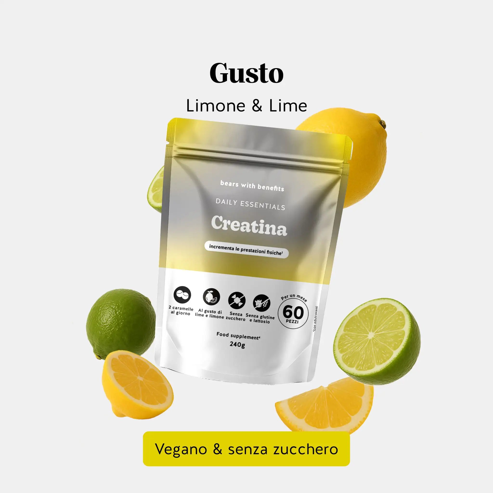 Beauty Bears Daily Essentials Creatina Gommose 60 pz Limone