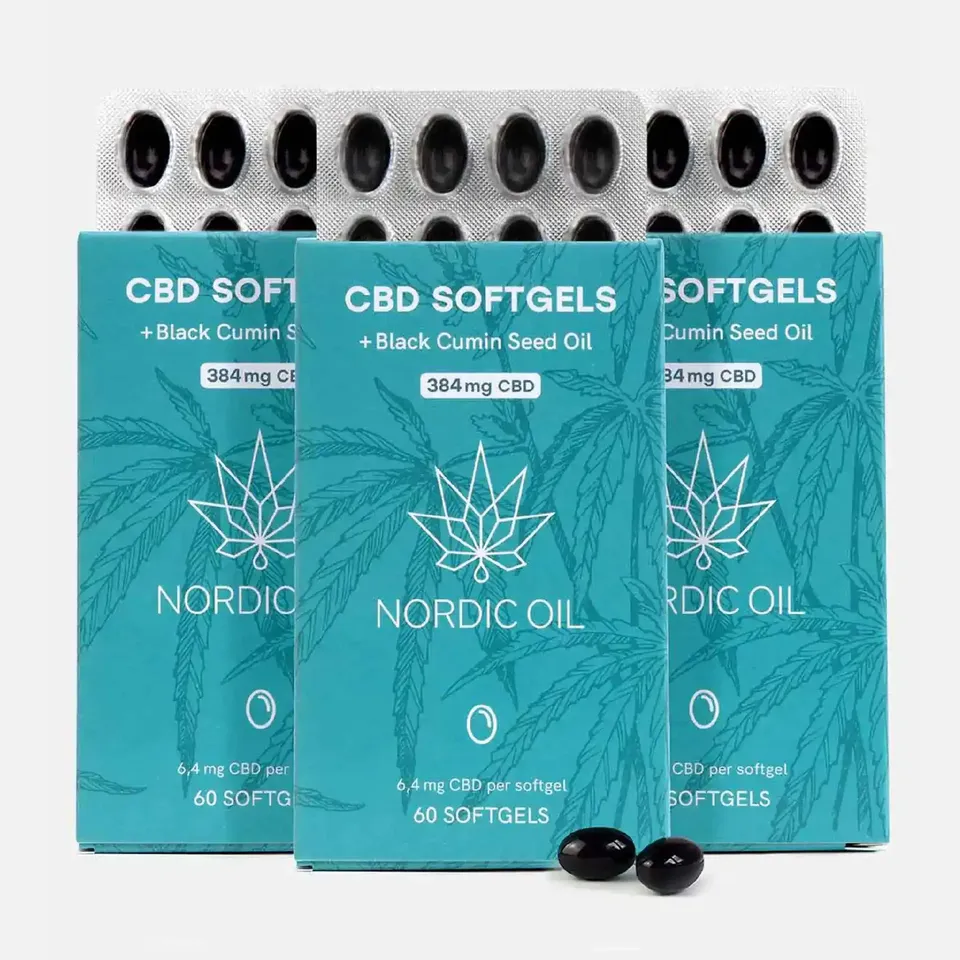 Nordic Oil CBD Capsules 3x2 capsule CBD 384 mg 60 capsule
