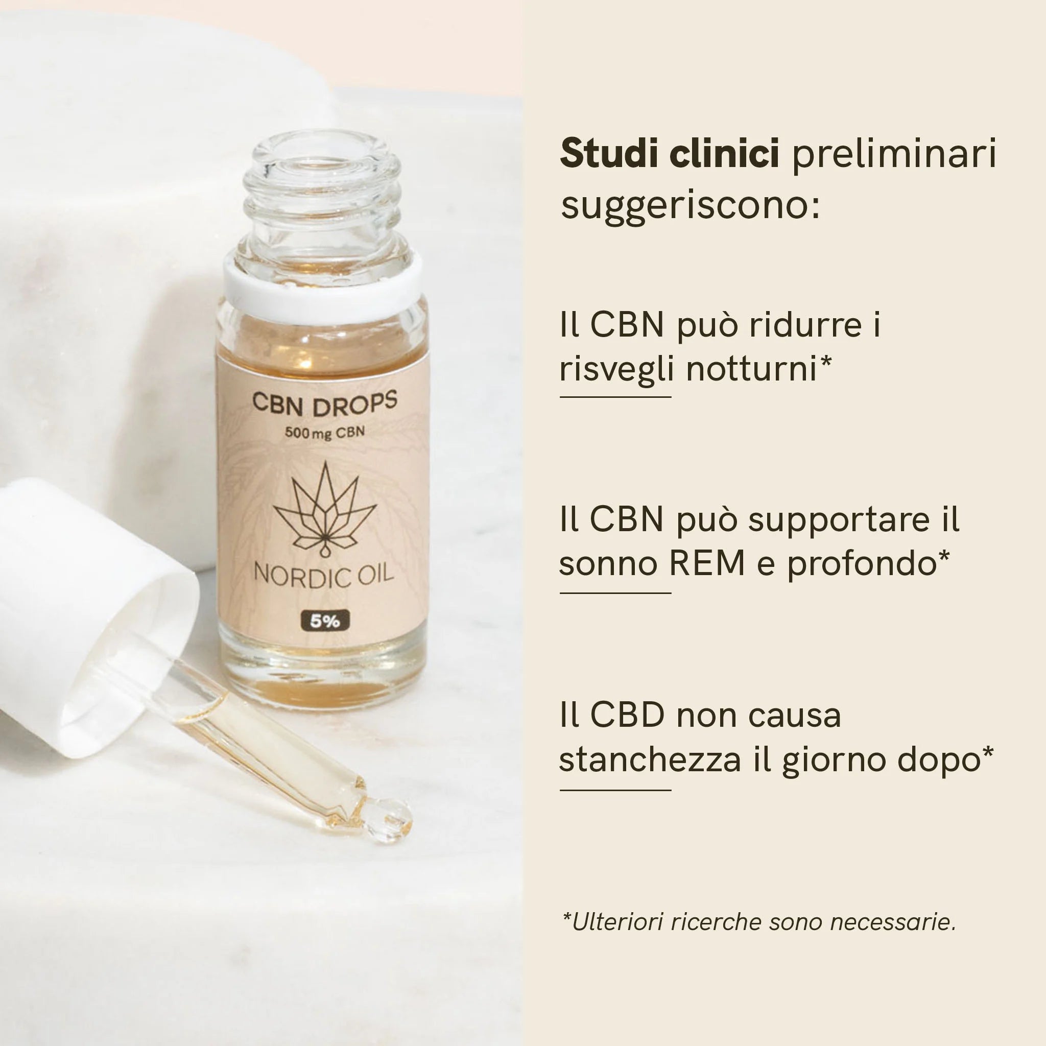 Nordic Oil CBN 5% olio sonno 500 mg 10 ml
