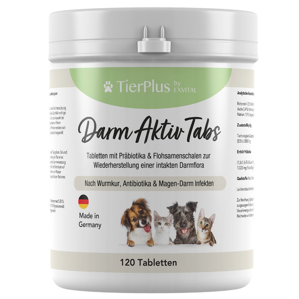 EXVital TierPlus Darm Aktiv cani gatti 120 compresse prebiotici
