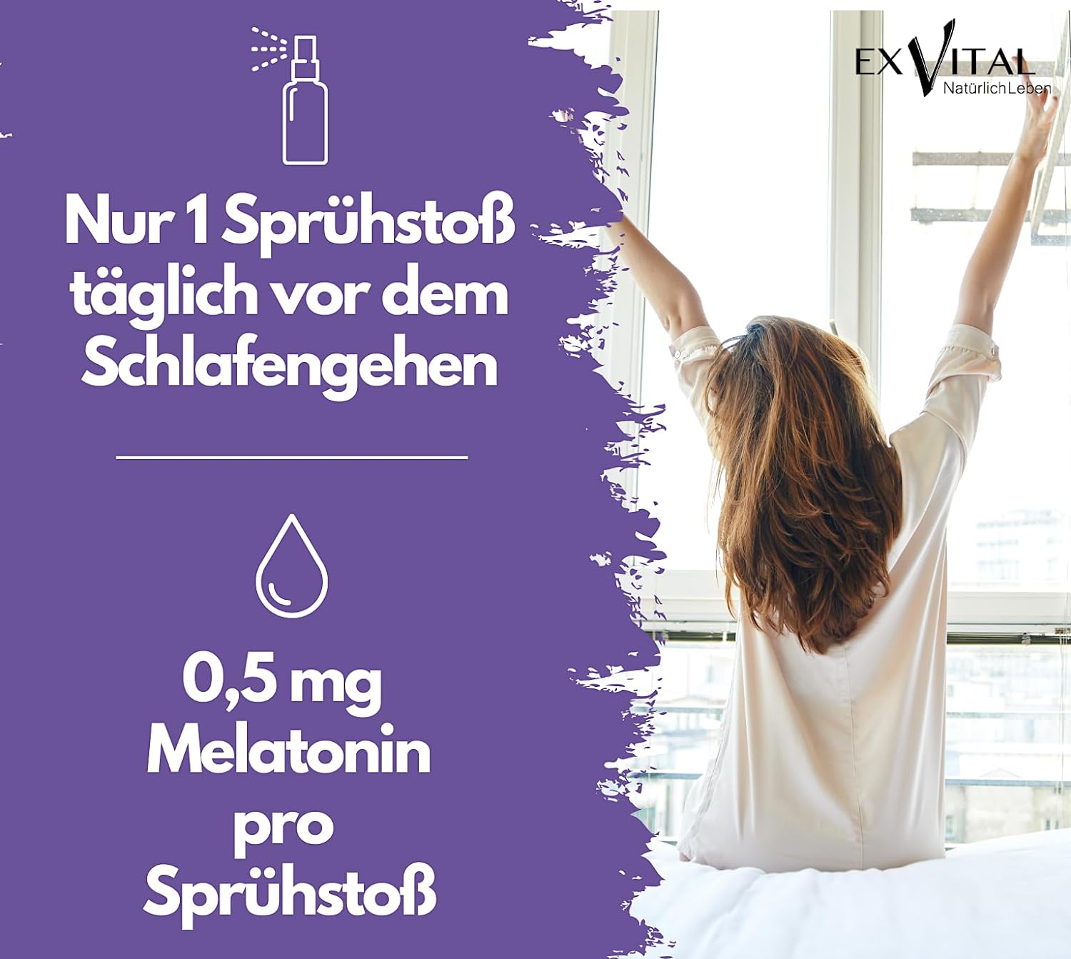 EXVital Schlaf Spray Melatonina Valeriana 30 ml 0,5 mg