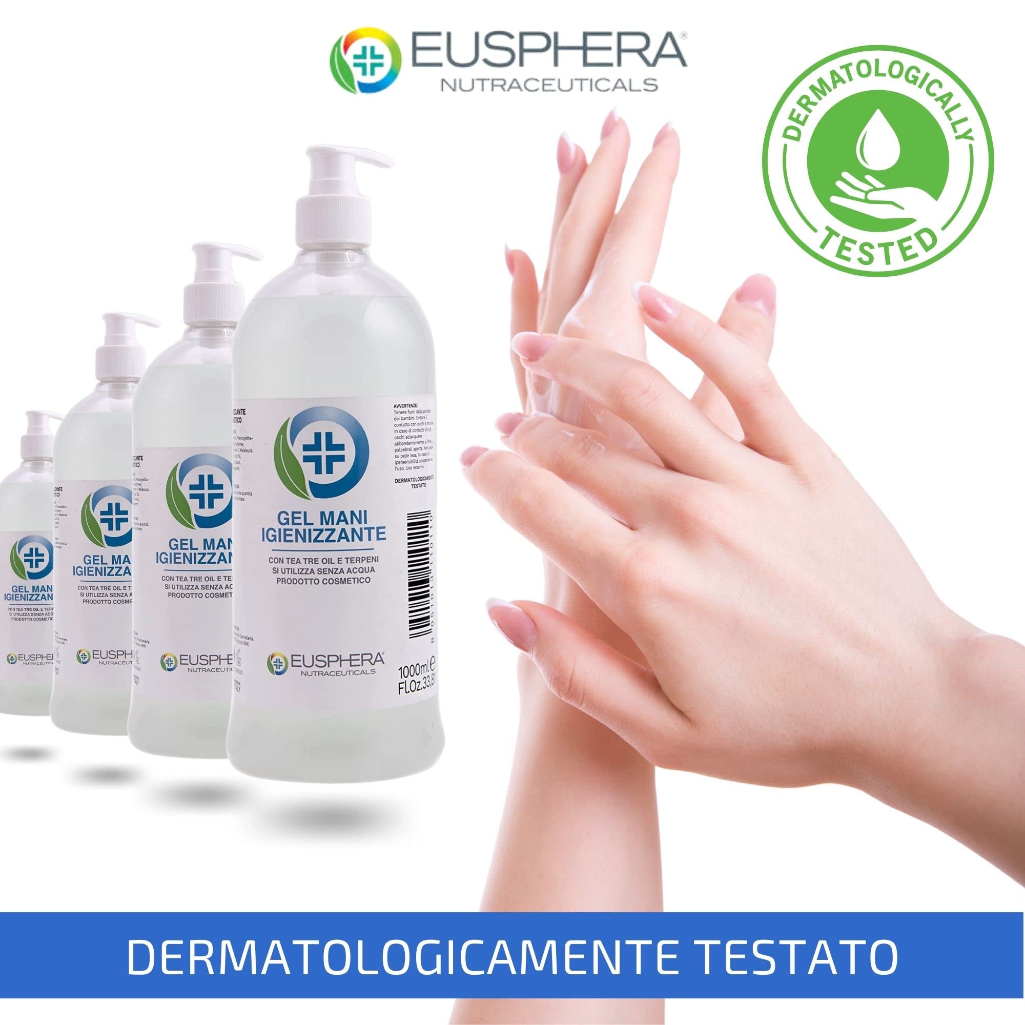 Eusphera Creme CBD gel mani igienizzante 2x1 L