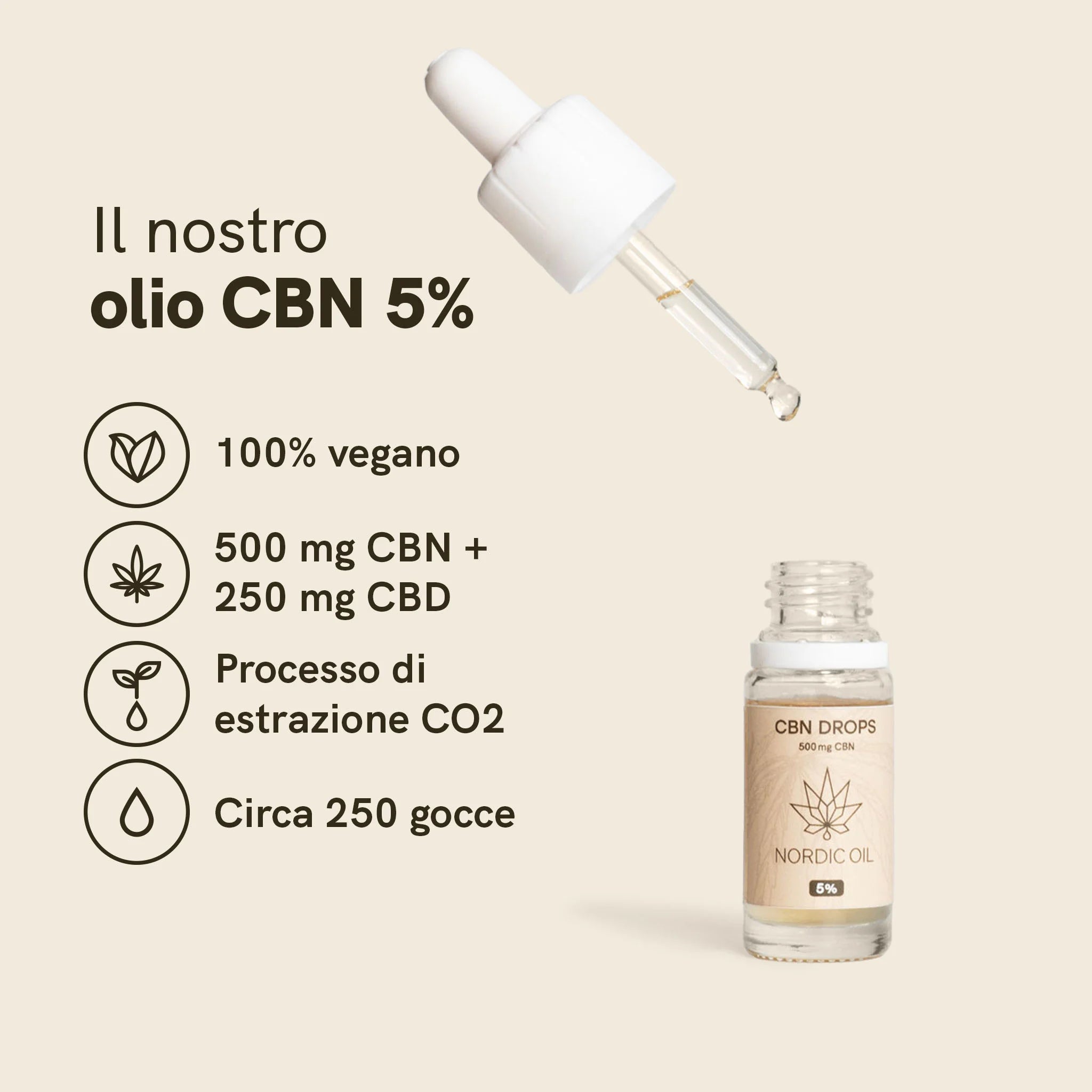 Nordic Oil CBN 5% olio sonno 500 mg 10 ml