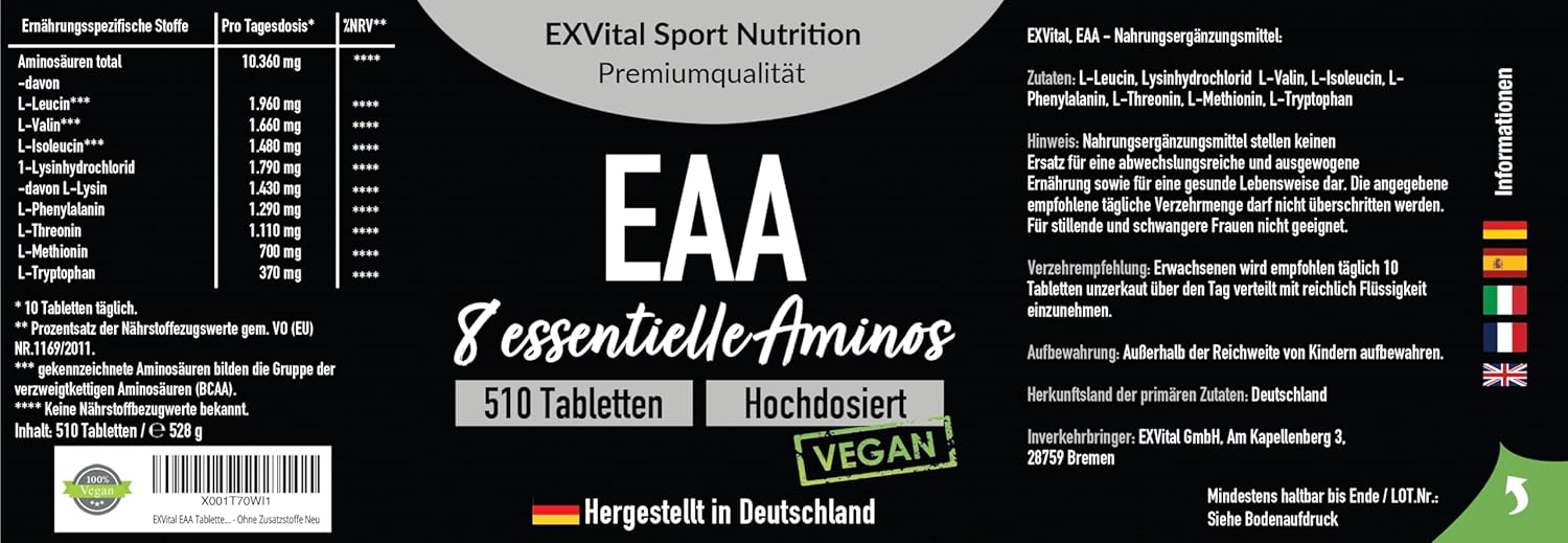 EXVital Sport EAA 1036 mg 510 Compresse neutre